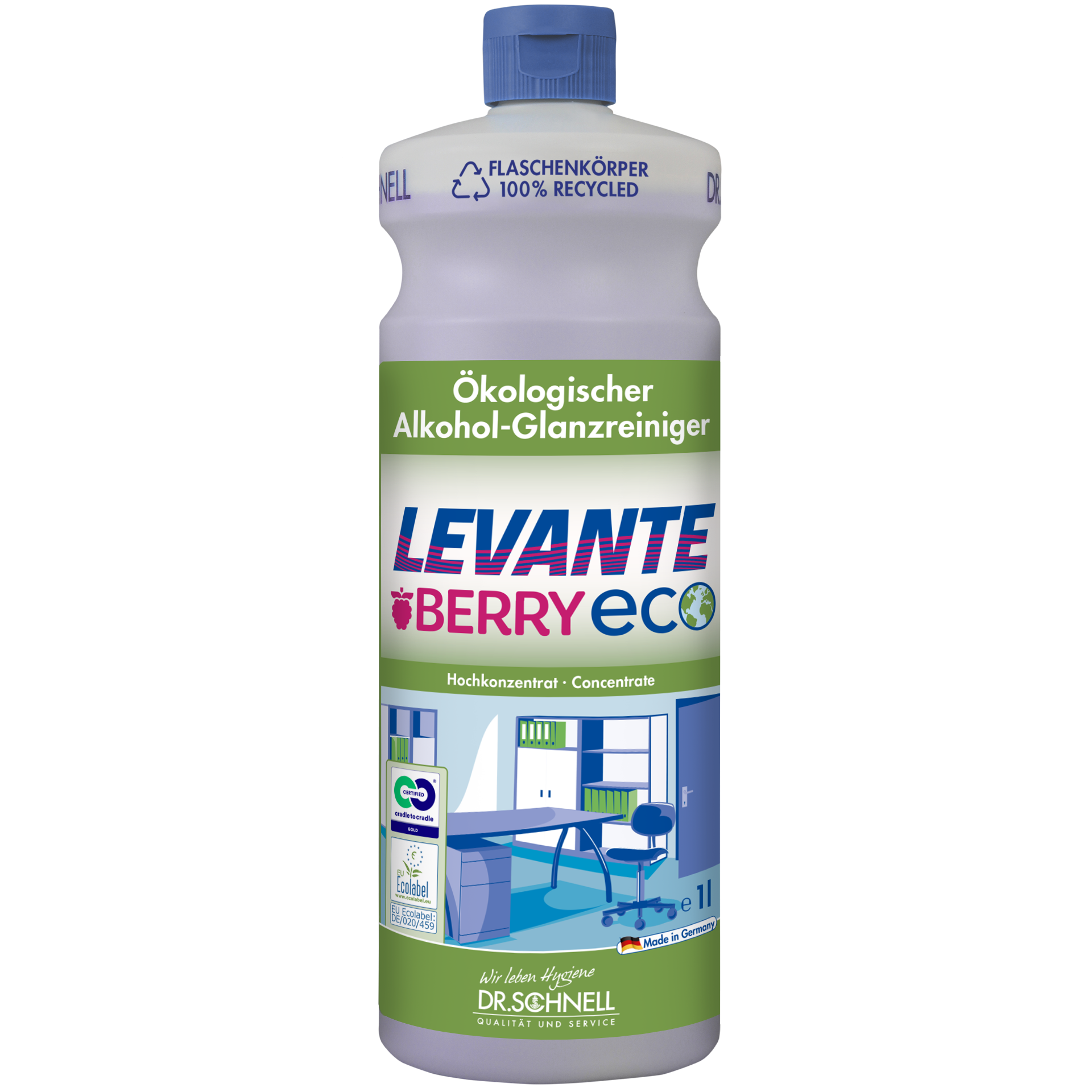 DR. SCHNELL Levante Berry Eco ökologischer Alkohol-Glanzreiniger 1L
