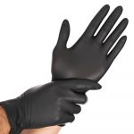 HYGOSTAR Nitril Safelight Handschuhe schwarz 100 Stk. – puderfrei, Größe XL