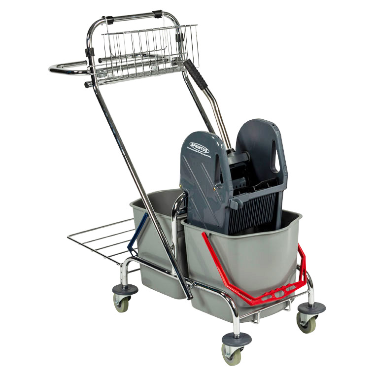 SPRINTUS Doppelfahreimer Chrom Pro 2x 17 Liter Eimer – Bild 3