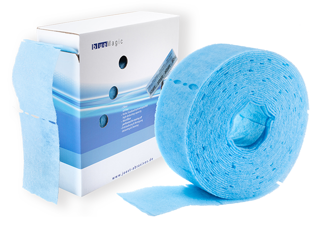 JÖST Blue Magic Staubbindetuch-Rolle 115 mm × 25 m – Für Bodenwischer